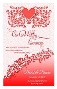 Wedding Program Cover Template 12F - Version 3
